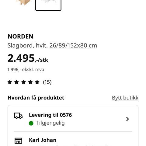 Norden kjøkkenbord fra ikea