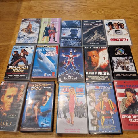 Gamle VHS kassetter 1980, 90, 00 tallet
