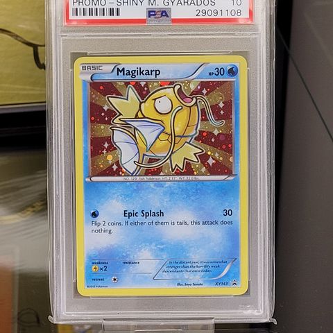 2016 POKEMON XY BLACK STAR PROMO MAGIKARP HOLO SHINY #XY143 PSA 10 GEM MINT