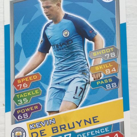 Fotballkort Kevin De Bruyne -MC 13 Manchester City FC