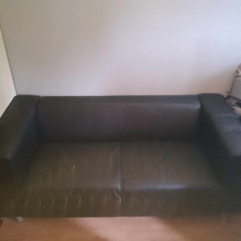 Sofa, svart skinn