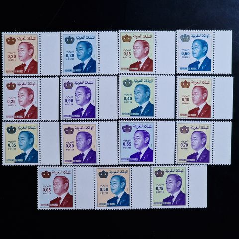 Marokko 1981 - Kong Hassan II - 15 margin frimerker sett