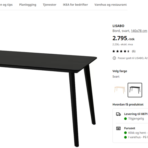 IKEA table LISABO