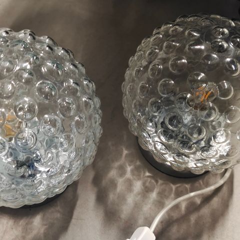 Two glass table lamps for sale!