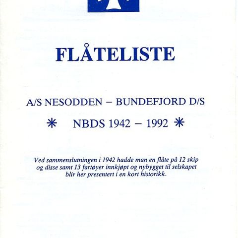 Nesoddbåtene Flåteliste NBDS 1942 - 1992