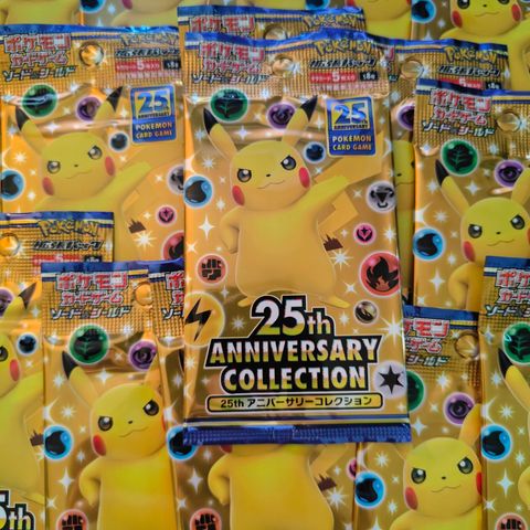 Pokemon TCG 25th Celebrations Japansk Booster Packs s8a Sealed 5 stykk