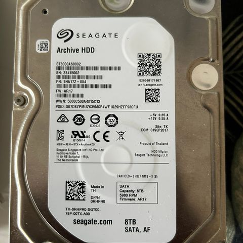 2stk Seagate Archive 8TB