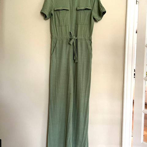 Jumpsuit i viskose og lin, str L