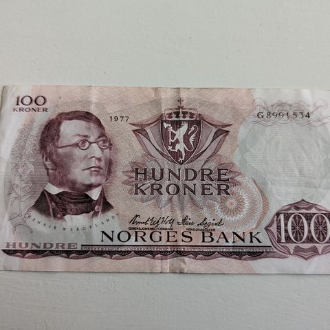 100 krone 1977 seddel