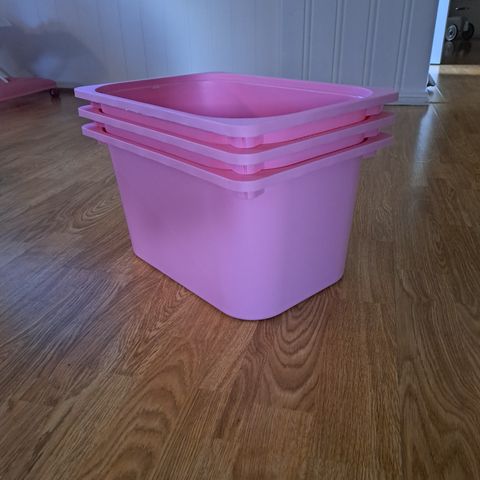 3stk rosa oppbevarings kasser til trofast barne komode fra ikea