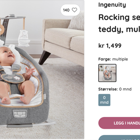 Vippestol - Ingenuity Rocking Seat Bella Teddy