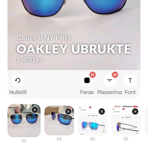 Ubrukte Oakley solbriller