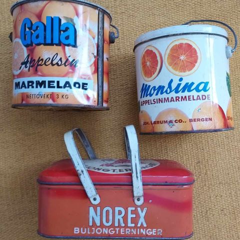 Tre gamle retro/vintage metallbokser