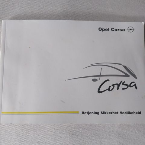 Opel Corsa instruksjonsbok 2001