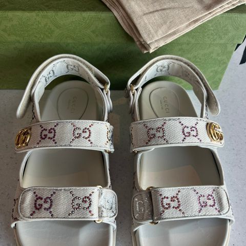 Gucci Fatcu Double G Canvas sandal