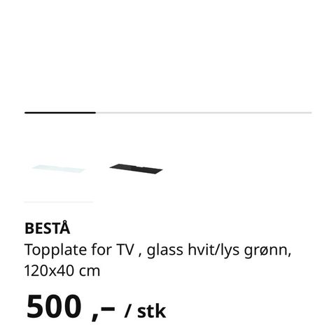 Bestå toppplate for TV sjenk / glassplate