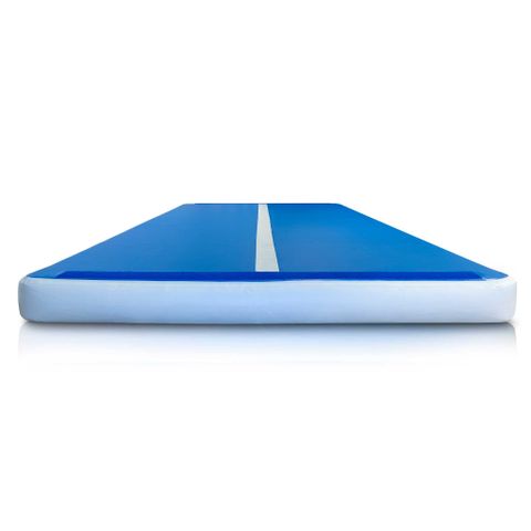 AIRTRACK Oppblåsbar gymnastikk-matte 4x2m, 20cm tykkelse Blå  / Hvit