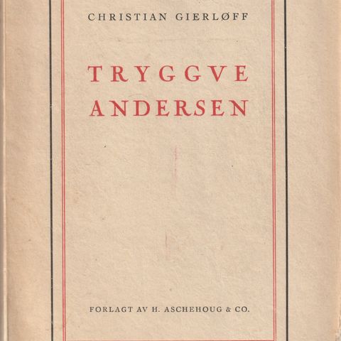 Christian Gierløff Tryggve Andersen Oslo 1942 O.omslag