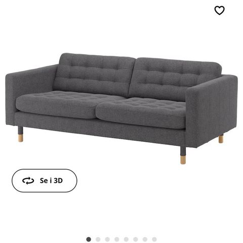 LANDSKRONA 3-seters sofa pent brukt!