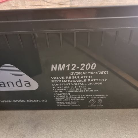 12V 200Ah Batterier