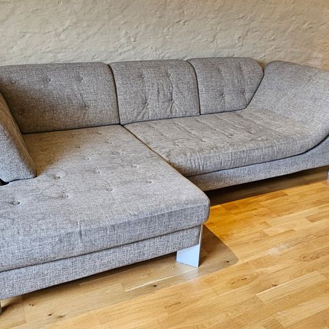 Stor hjørnesofa, grå