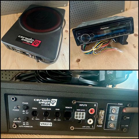 Pioneer MVH-S520DAB + Cerwin Vega Subwoofer VPAS10