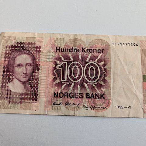 100 krone 1992 seddel