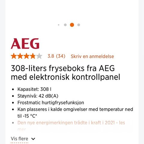AEG Fryseboks 308L
