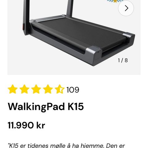 Walkingpad K15 (solgt med forbehold om henting)