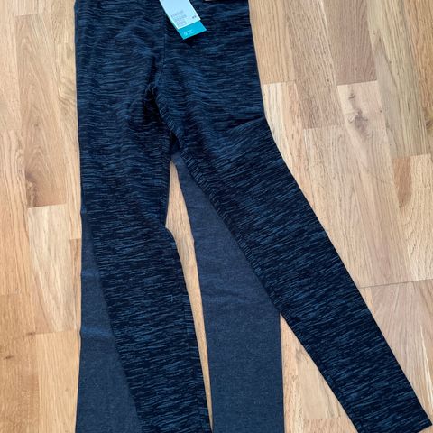 H&M  2 pk leggings, svart/svart/grå, ubrukt, str. 152