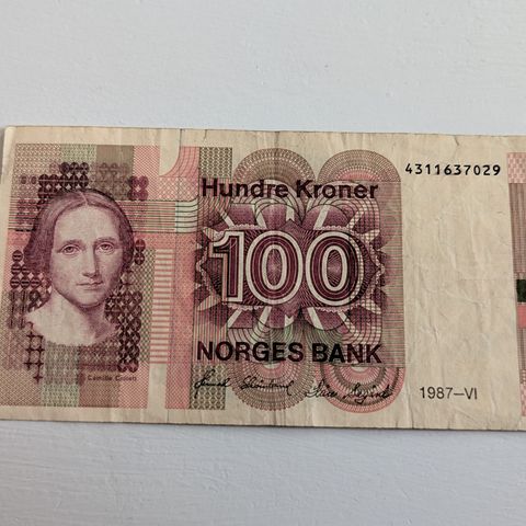 100 krone 1987 seddel