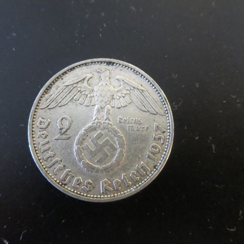 Nazi sølvmynt 2 Reichmark 1937 A