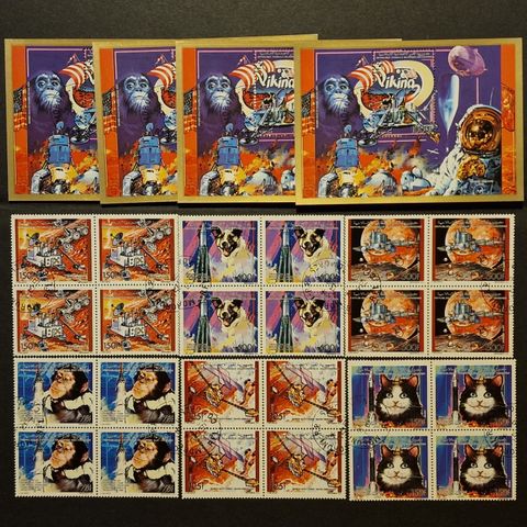 Komorene 1992 Space USSR USA - 24 frimerker 4 komplette sett inkl. 4 blokker