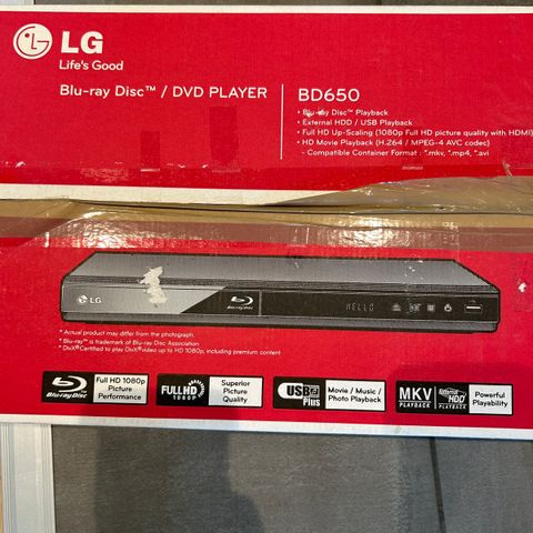 LG Blu-ray/DVD spiller gis bort