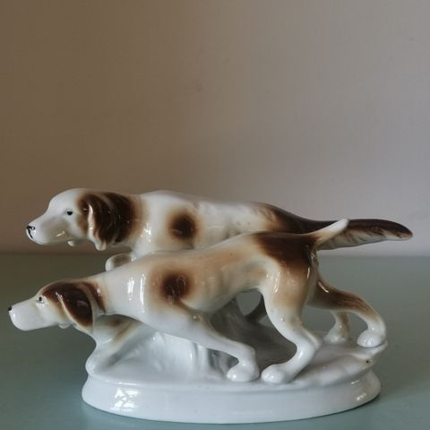 Vintage tysk hundfigur i porselen av Carl Scheidig