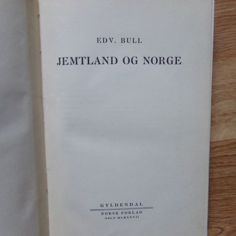 "Jemtland og Norge" - Edvard Bull