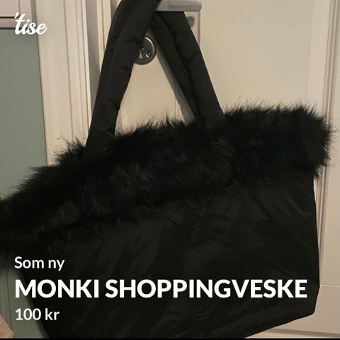 Monki shoppingveske 100kr, ikke brukt.