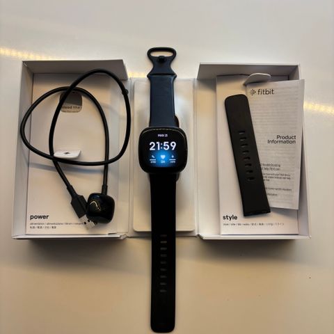 Fitbit versa 3 pulsklokke sportsklokke