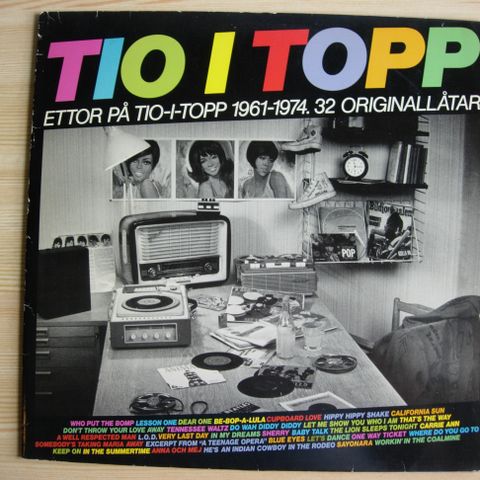 LP plate "Tio i Topp" 32 orginal låter på dobbel LP