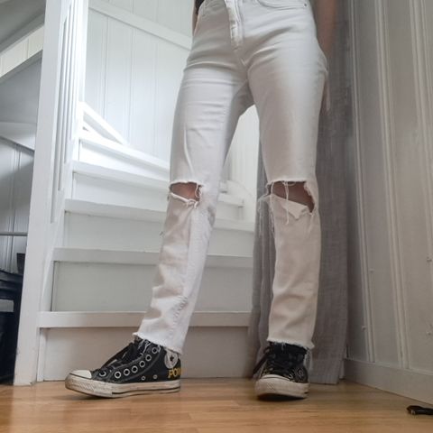 Hvit jeans highwaist