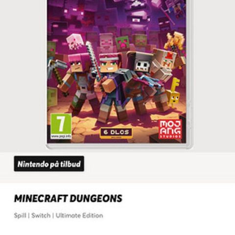 Nintendo switch spill minecraft dungeons