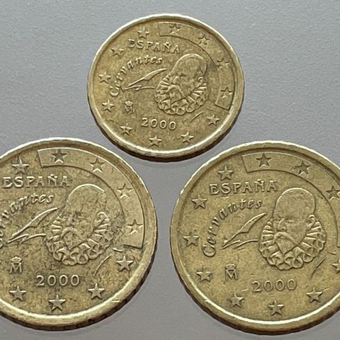 10 50 Euro Cent 2000 Spania mynter