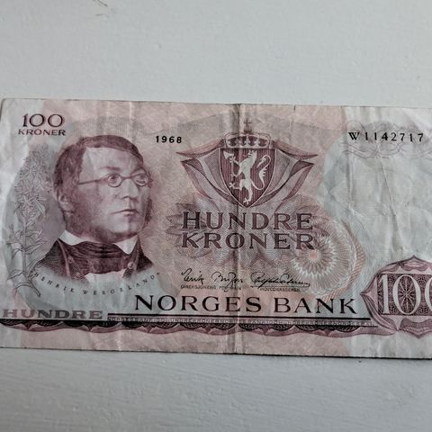 100 krone seddel 1968