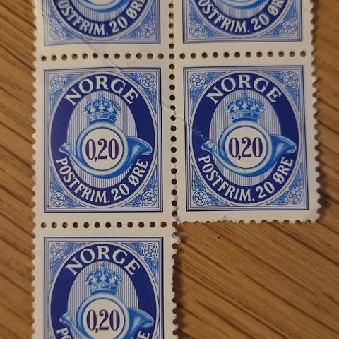 5 stk. 0,20 frimerker.