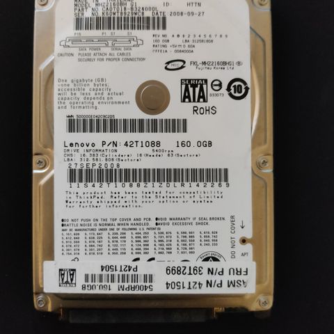 160GB HDD 2.5"