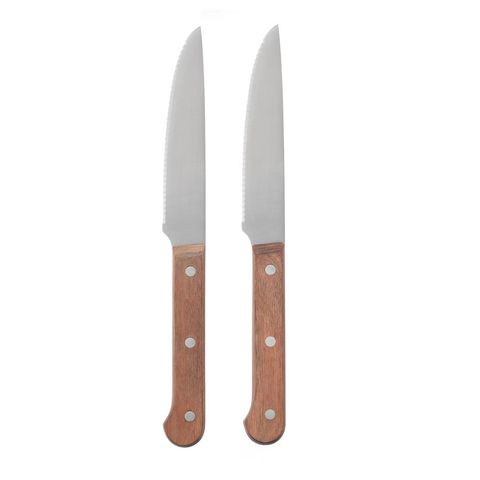 2 wood-handle knives