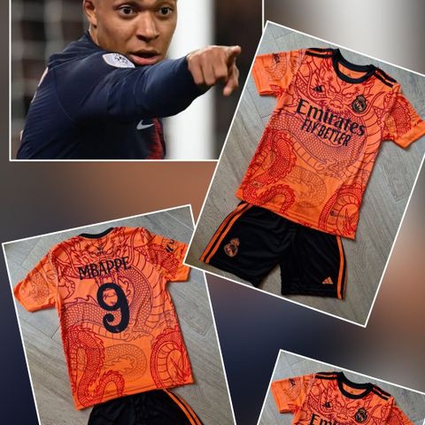 Mbappe No 9, T-skjorte og shorts. Fotballdrakt