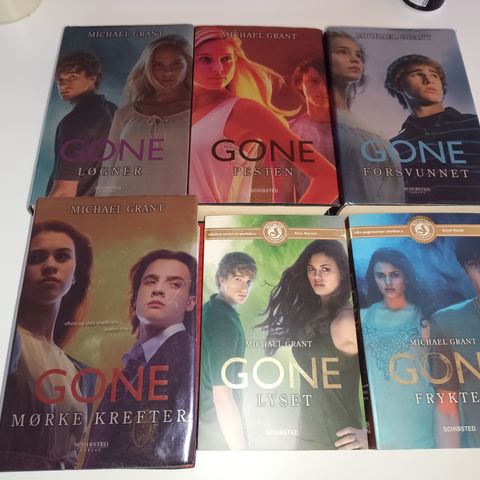 Gone - ungdomsbøker av Michael Grant, seks bøker inkludert porto