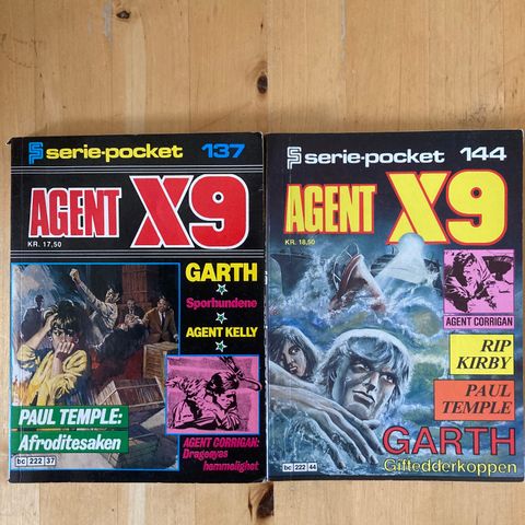 Serie-Pocket nr.137 og 144 (Agent X9)