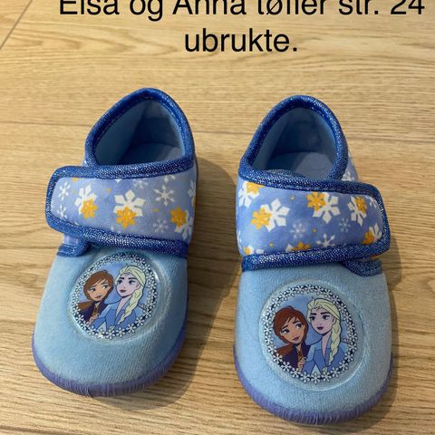 Elsa og Anna tøfler str. 24 (helt nye og ubrukte) selges!